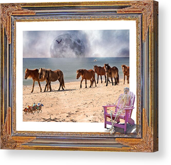 Beach Acrylic Print featuring the digital art Race of a Lifetime by Betsy Knapp