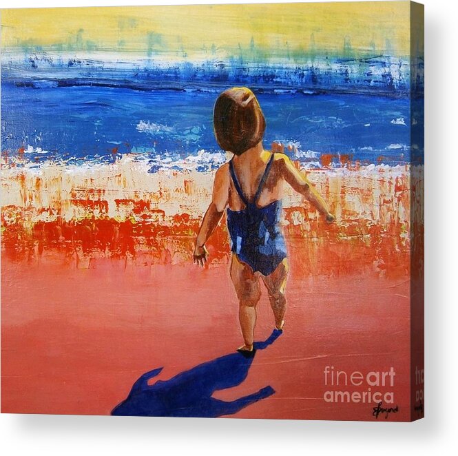 Child Acrylic Print featuring the painting Ready for Anything by Elizabeth Bogard