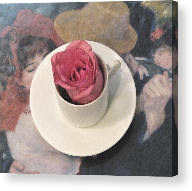 Floral Still Life Acrylic Print featuring the photograph Renoir and Roses by Angela Davies