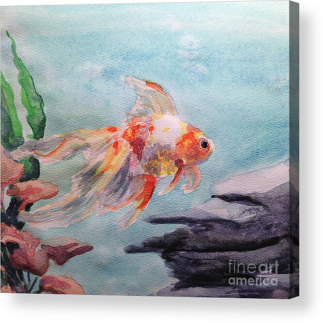 Goldfish Acrylic Print featuring the painting Serenity by Breanna Moran