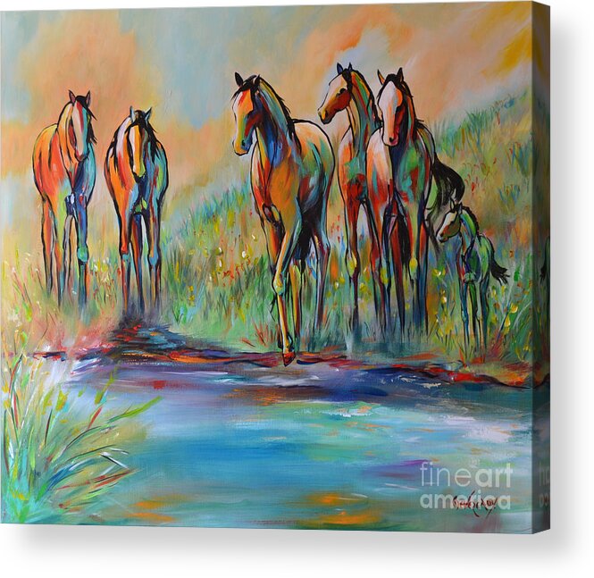 Horse Acrylic Print featuring the painting Step of Faith by Cher Devereaux