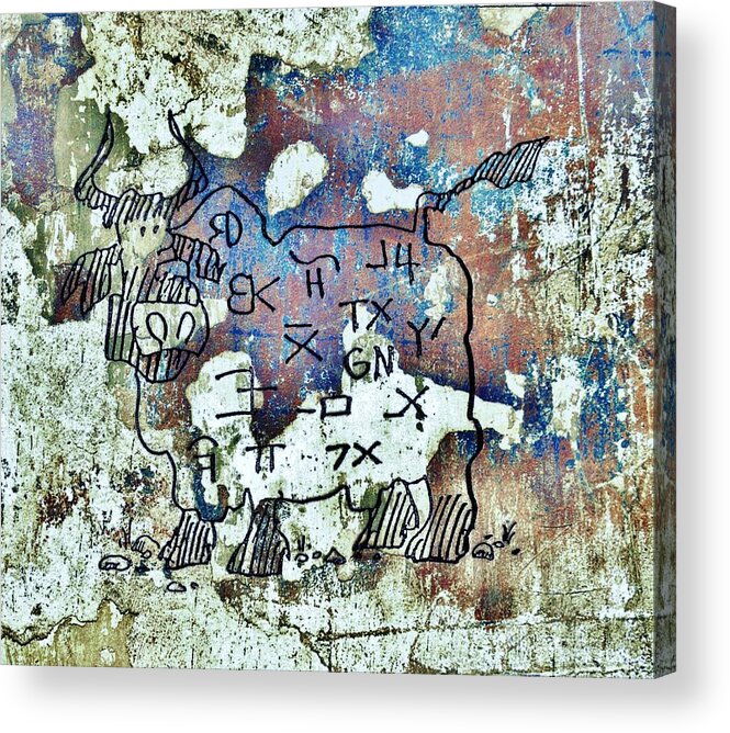 Texas Petroglyph Acrylic Print featuring the drawing Texas Petroglyph by Larry Campbell