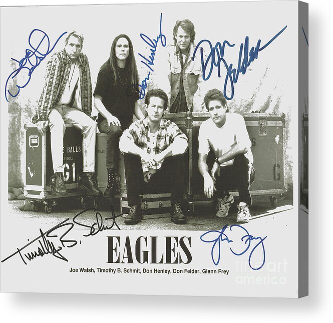 The Eagles Acrylic Print featuring the photograph The Eagles Autographed by Desiderata Gallery