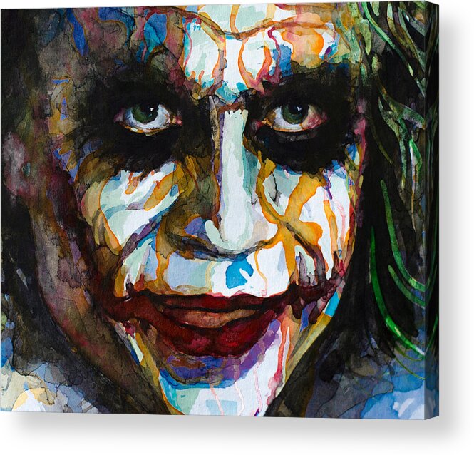Joker Acrylic Print featuring the painting The Joker - Ledger by Laur Iduc