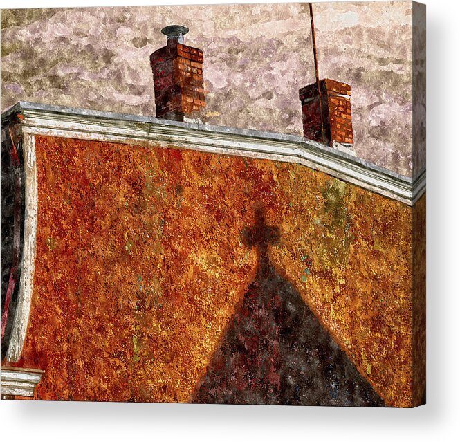 Church Acrylic Print featuring the painting The Shadow of the Church by Rick Mosher