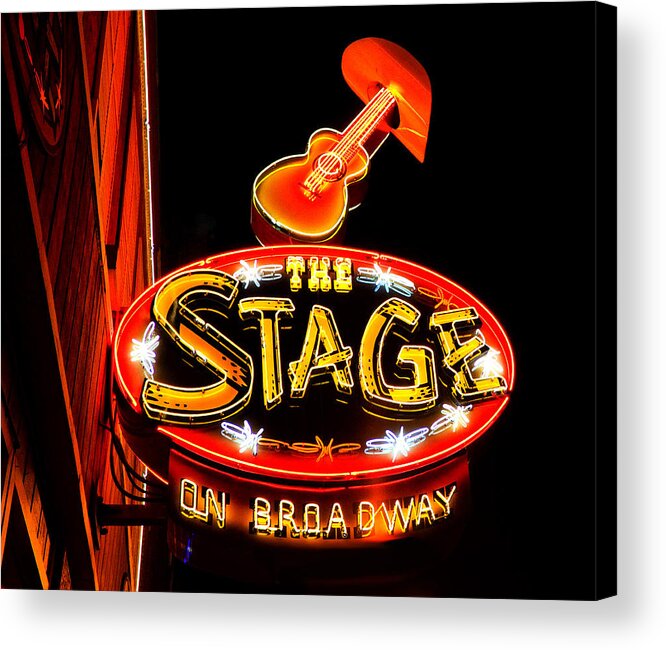 Neon Acrylic Print featuring the photograph The Stage on Broadway by Diana Powell