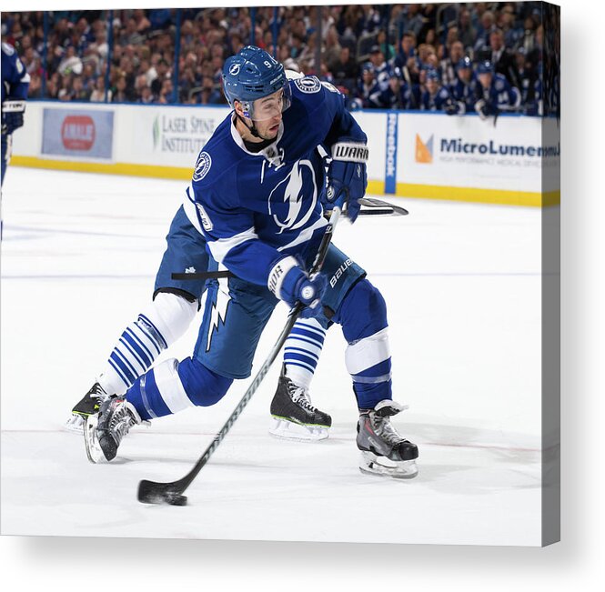 National Hockey League Acrylic Print featuring the photograph Toronto Maple Leafs V Tampa Bay by Scott Audette