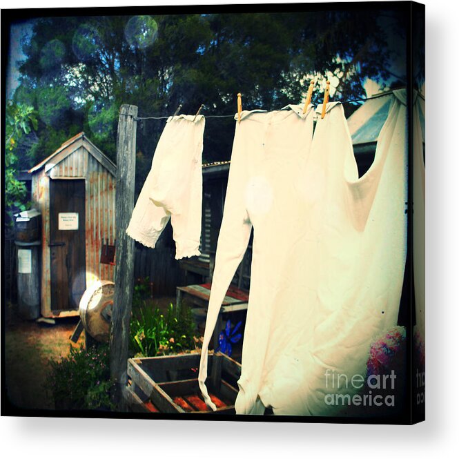 Clothes Acrylic Print featuring the photograph Washing Day 1900 by Therese Alcorn