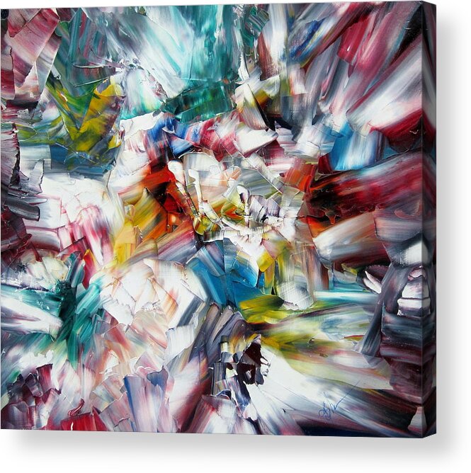 Abstract Acrylic Print featuring the painting Crystal layers by Kathy Sheeran