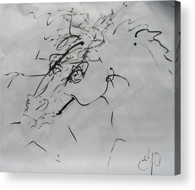Horse Acrylic Print featuring the painting Sumi 2 #1 by Elizabeth Parashis
