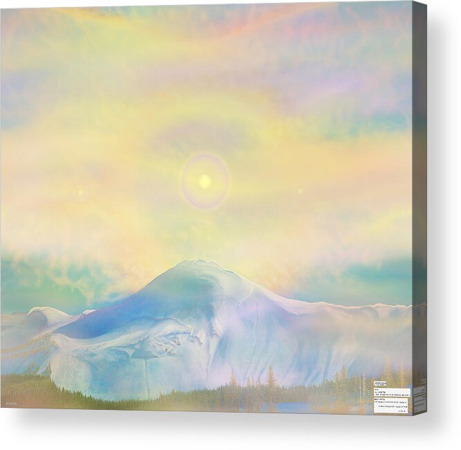 Rainbow Acrylic Print featuring the painting From Glory To Glory in the Clouds by Anastasia Savage Ealy