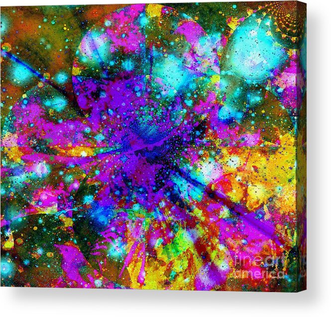Fania Simon Acrylic Print featuring the mixed media Galaxie des Sages - Galaxy of the Wise by Fania Simon