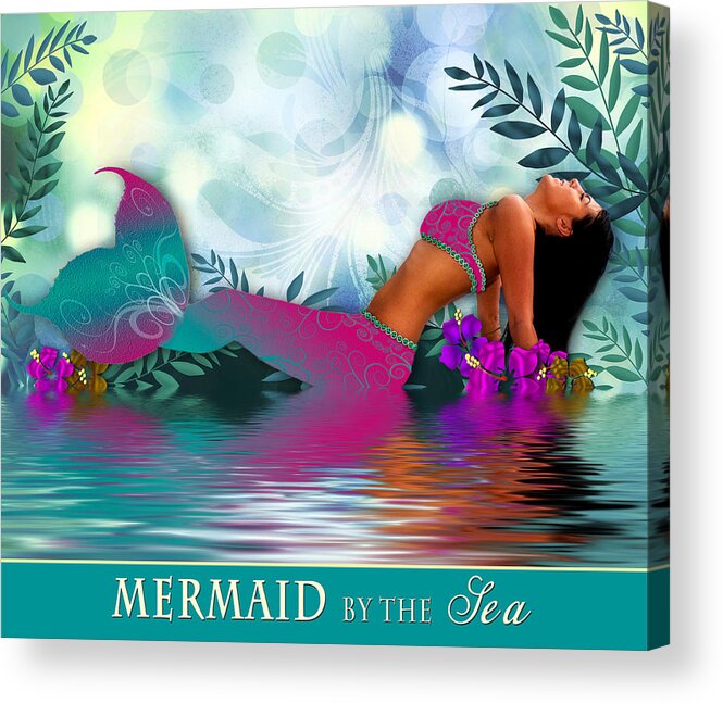 Mermaid Acrylic Print featuring the photograph Mermaid by the Sea by Trudy Wilkerson