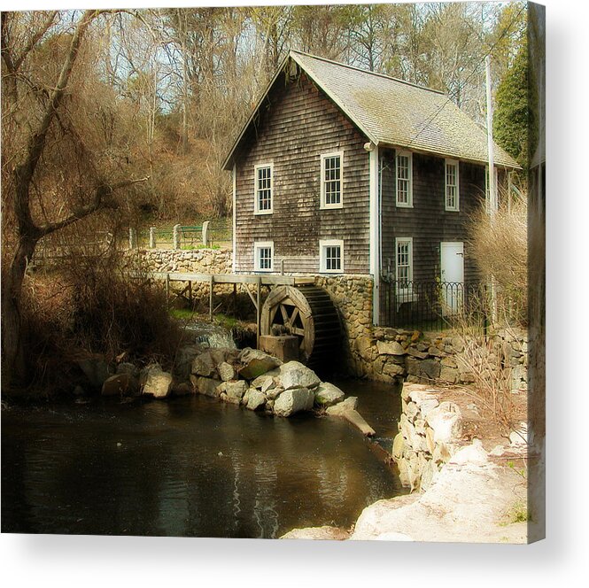  Acrylic Print featuring the photograph Stonybrook Gristmill in Sepia by Cathy Kovarik
