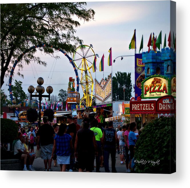 Interior Design Acrylic Print featuring the photograph The Midway Lights Up by Paulette B Wright