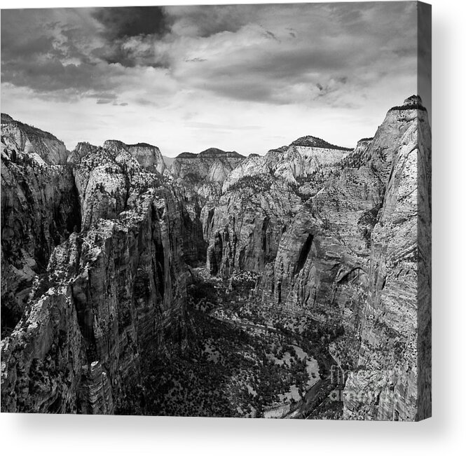 Mountains Acrylic Print featuring the photograph Zion National Park - View from Angels Landing by Larry Carr