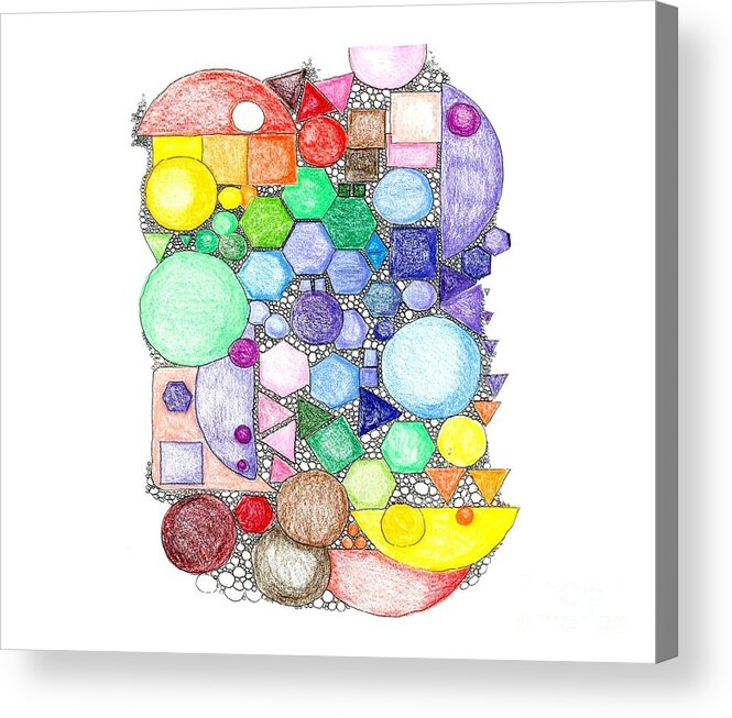 Circles Acrylic Print featuring the mixed media Geometry by Ruth Dailey
