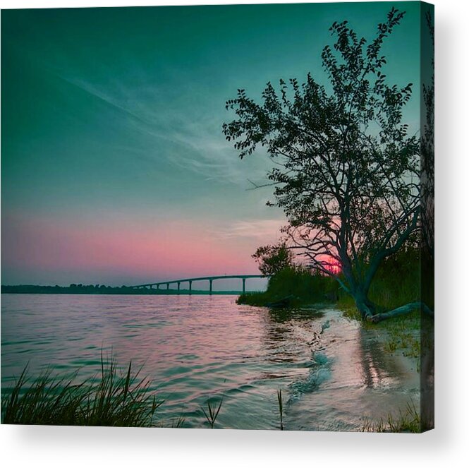  Acrylic Print featuring the digital art A Maryland Sunset by Digital Art Cafe
