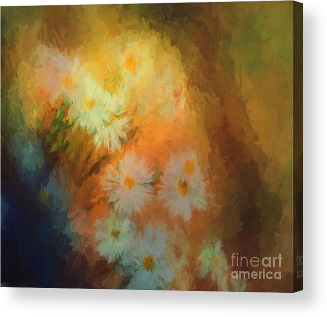 Flower Acrylic Print featuring the painting Abstract Daisy by Jim Hatch