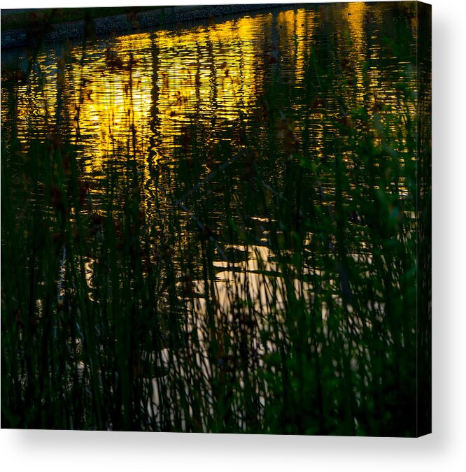 Abstract Acrylic Print featuring the photograph Abstract Sunset Reflection by Derek Dean