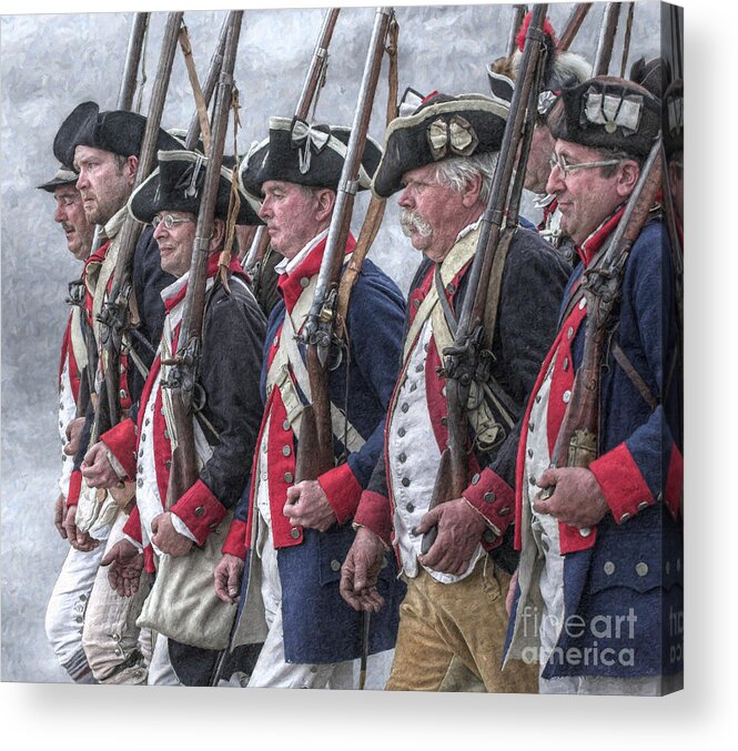 Revolutionary War Acrylic Print featuring the digital art American Revolutionary War Soldiers by Randy Steele