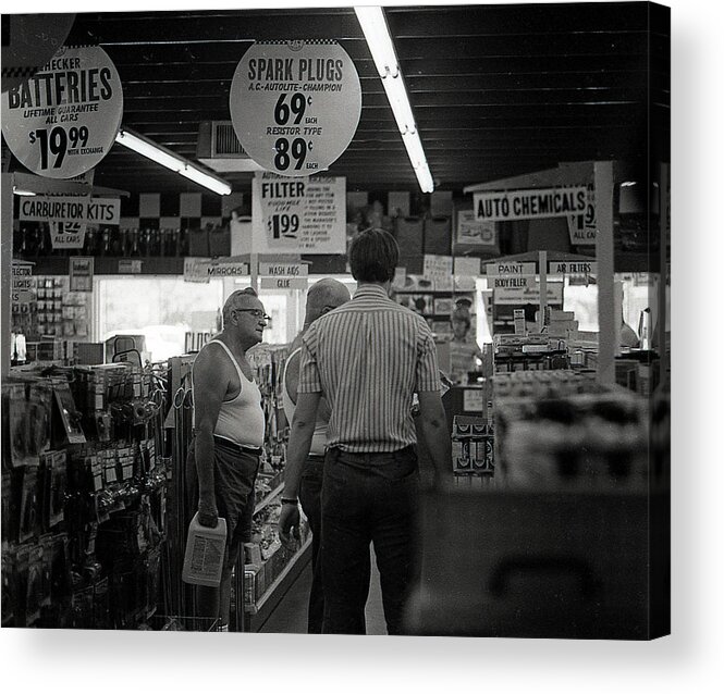 Auto Parts Acrylic Print featuring the photograph Auto-Parts Store, 1972 by Jeremy Butler