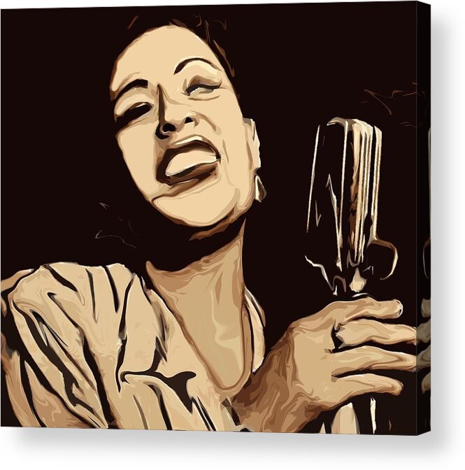 Musicians Acrylic Print featuring the painting Billie Holiday by Jeff DOttavio