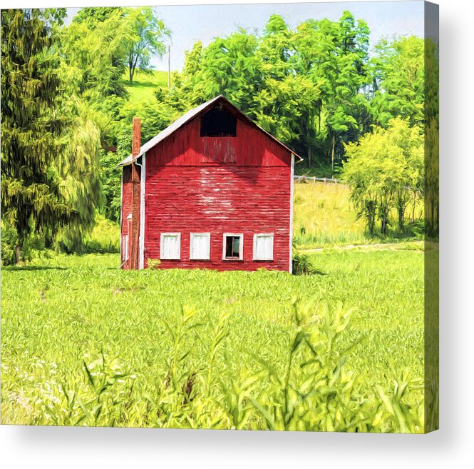 Barn Acrylic Print featuring the photograph Blazing Barn by Anthony Baatz