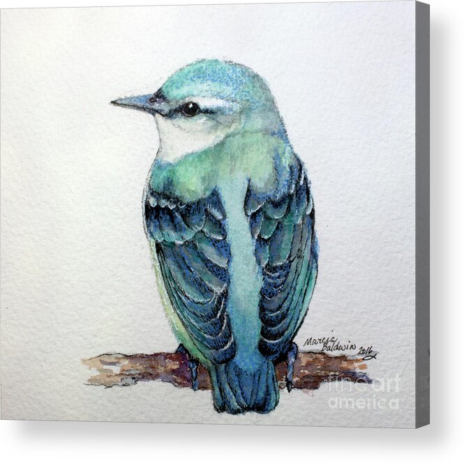 Bird Acrylic Print featuring the painting Blue Nuthatch by Marcia Baldwin