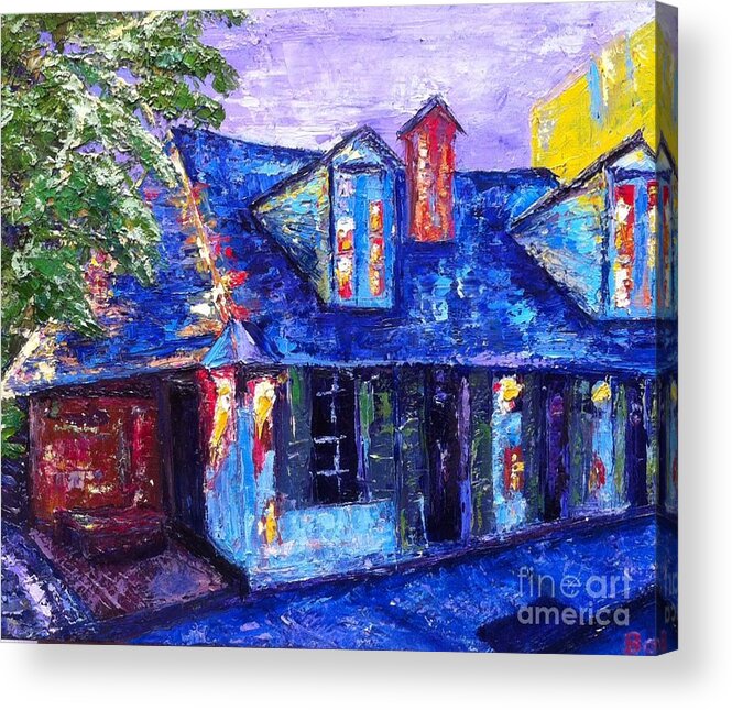 New Orleans Acrylic Print featuring the painting Bourbon and St. Philip by Beverly Boulet
