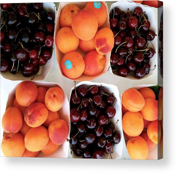 Cherry Acrylic Print featuring the photograph Cherries and Apricots by Tiffany Marchbanks