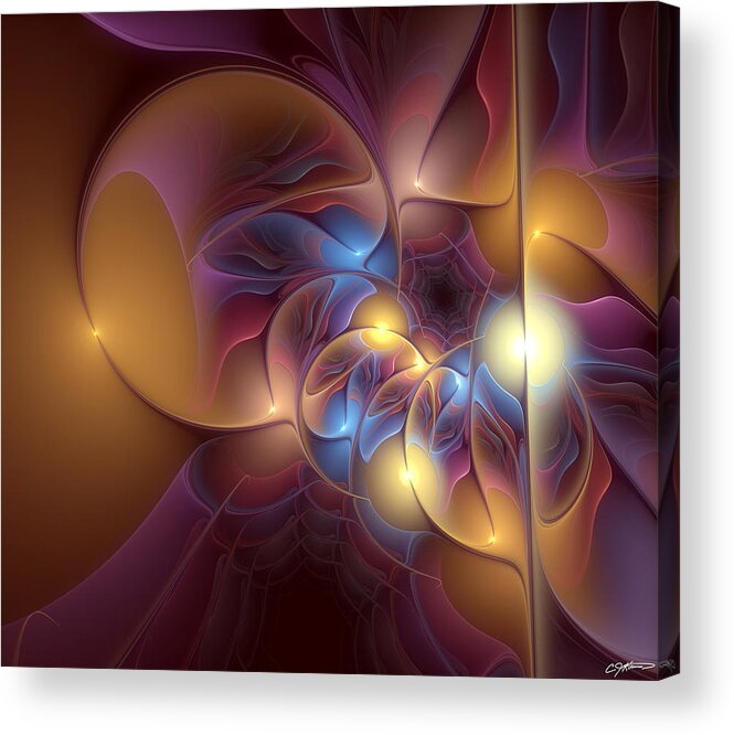 Abstract Acrylic Print featuring the digital art Coherence of Desire by Casey Kotas