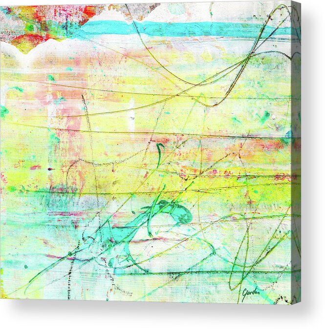 Abstract Acrylic Print featuring the painting Colorful Pastel Art - Mixed Media Abstract Painting by Modern Abstract