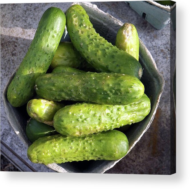 Farmers Market Acrylic Print featuring the photograph Cucumbers by Joyce Wasser