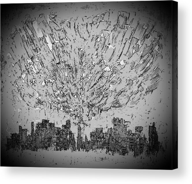 City Digital Arwork Acrylic Print featuring the painting DG2 - yes heart D2 by KUNST MIT HERZ Art with heart
