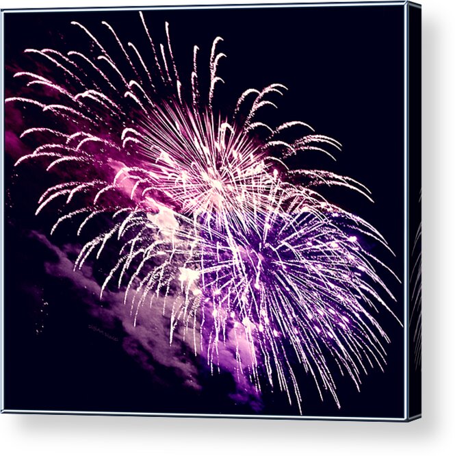 Fireworks Acrylic Print featuring the photograph Exploding Stars by DigiArt Diaries by Vicky B Fuller