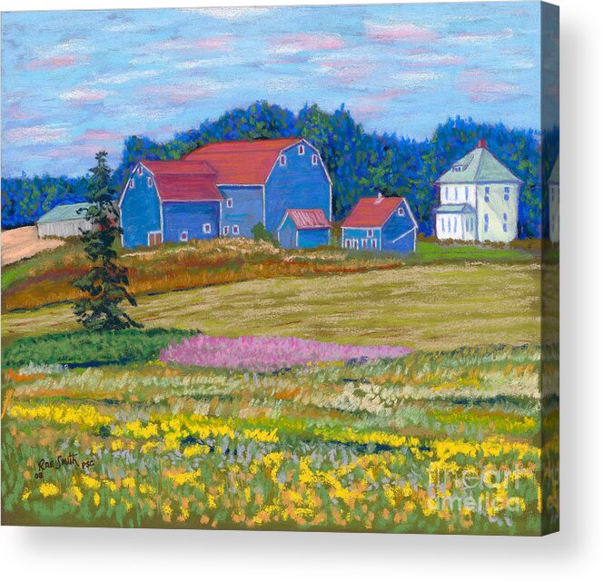 Farm Acrylic Print featuring the pastel Farm on Prince Edward Island by Rae Smith