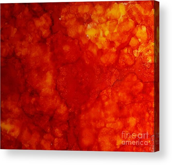 Alcohol Acrylic Print featuring the painting Fire Storm by Terri Mills