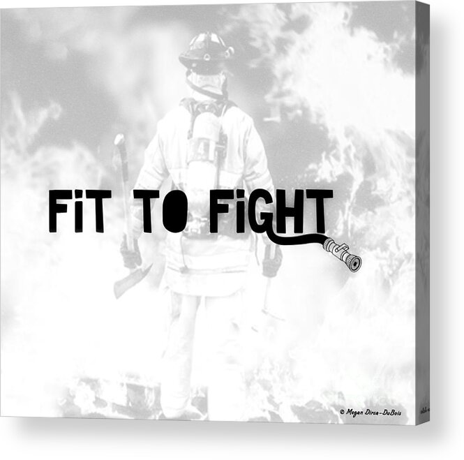 Drain Check Acrylic Print featuring the digital art Fireman in White by Megan Dirsa-DuBois