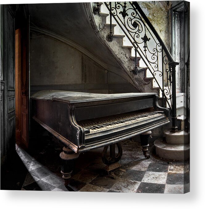  Acrylic Print featuring the photograph Forgotten Ancient Piano - Abandoned Building by Dirk Ercken