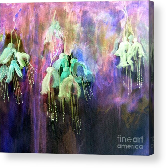Flowers Acrylic Print featuring the painting Fuchsia Flowers by Julie Lueders 