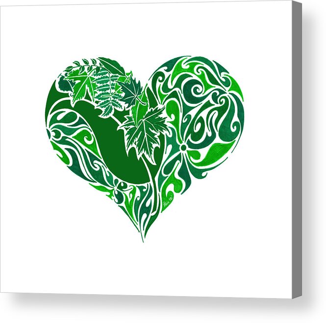 Leaf Acrylic Print featuring the painting Go Green by Anushree Santhosh