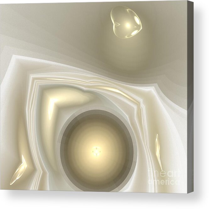 Apophysis Acrylic Print featuring the digital art Gold Rock by Kim Sy Ok
