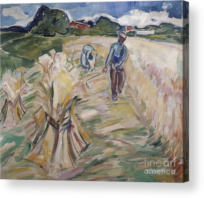 Edvard Munch Acrylic Print featuring the painting Growth of the soil by Edvard Munch