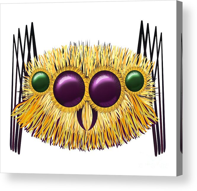 Spider Acrylic Print featuring the digital art Huge hairy spider by Michal Boubin