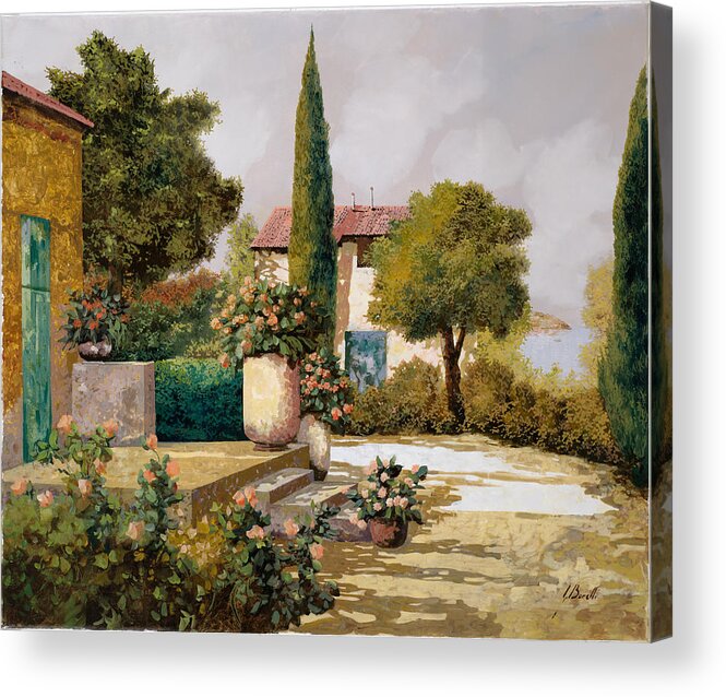 Landscape Acrylic Print featuring the painting Il Cipresso by Guido Borelli