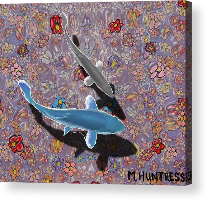 Water Acrylic Print featuring the painting In The Bay by Mindy Huntress