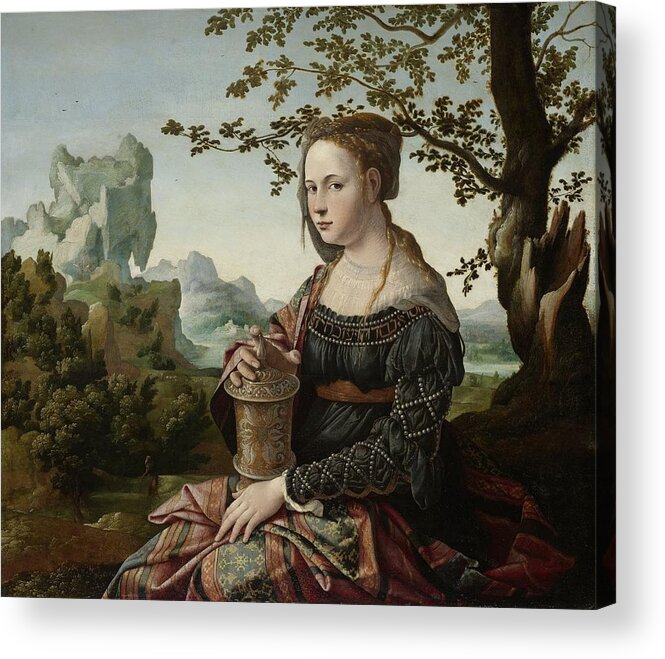 Painting Acrylic Print featuring the painting Mary Magdalene, 1530 by Vincent Monozlay