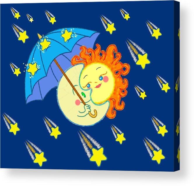 Sun Acrylic Print featuring the digital art Meteor Shower by J L Meadows
