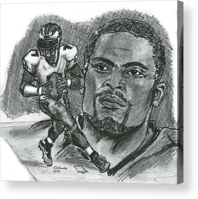 Nfl Acrylic Print featuring the drawing Michael Vick by Chris DelVecchio